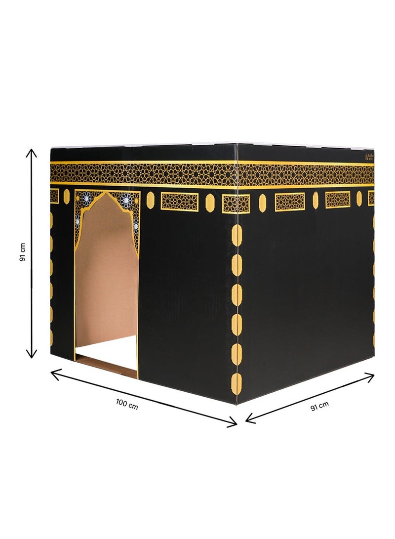 هلالفل بيت لعب هلال الكعبة من الكرتون، بيت لعب إسلامي داخلي للأطفال | لعبة تعليمية سهلة التركيب للأولاد والبنات | بيت لعب على شكل كعبة من الكرتون، ديكور لغرفة الأطفال، هدية عيد ميلاد إسلامية - Image 4